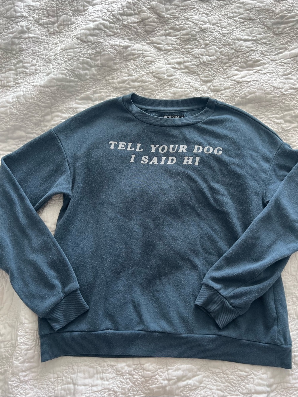 Fifth Sun Blue 'Tell Your Dog I Said Hi' Crewneck Sweatshirt